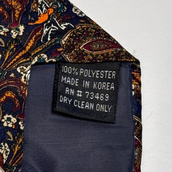 Vintage LOONEY TUNES Paisley 1993 Necktie Bugs Bunny Daffy Duck Sylvester 50" - Picture 5 of 6